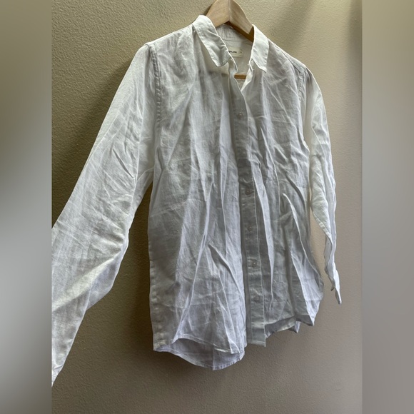 New Everlane Women The Must Have Shirt in Linen White Size 4 - Picture 8 of 13